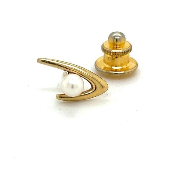 Mikimoto Estate Akoya Pearl Mens Tie Pin 14k Y Gold 4.79 mm M298 - Picture 6 of 6